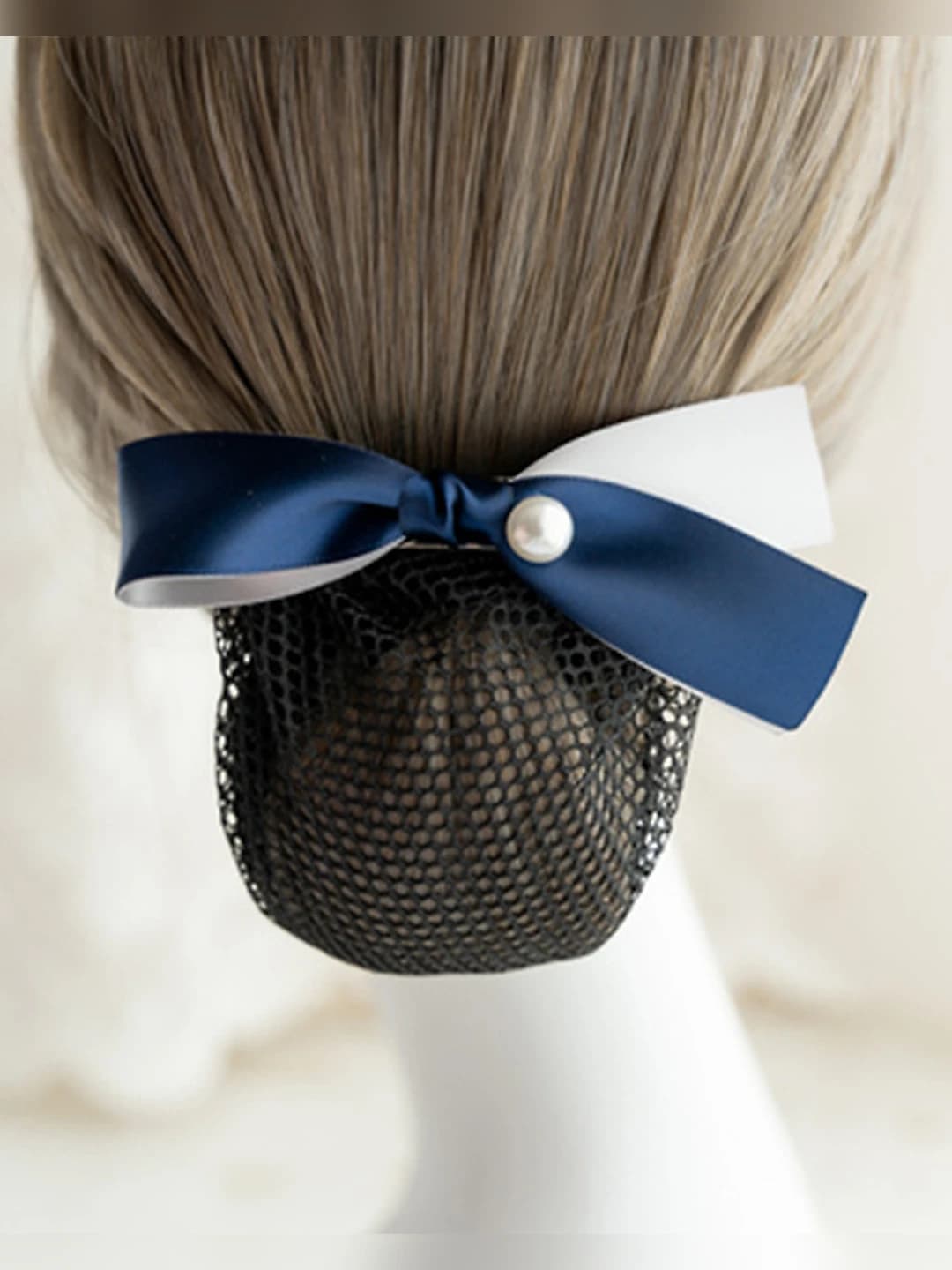 Women's hair clips and combs: hair clip with mesh hair net and bow