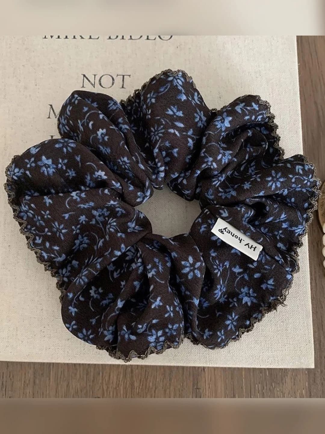 Coffee-blue floral, 14 cm
