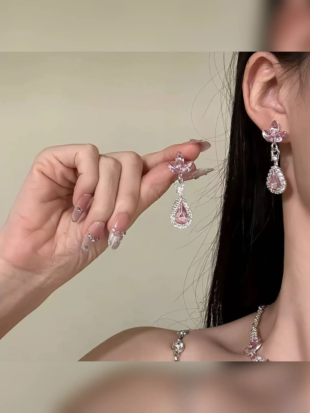 Pink diamond earrings