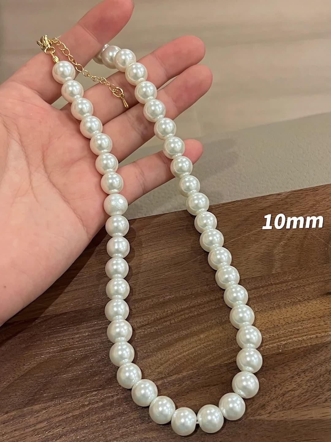 10mm glass pearl necklace