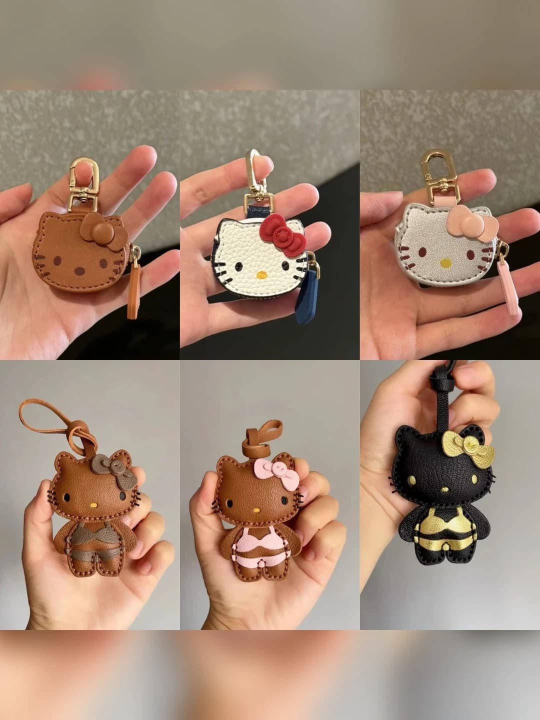 Фигурка Kitty Cat из пластика/смолы с цветочным узором, полуручная обработка, брелок для ключей