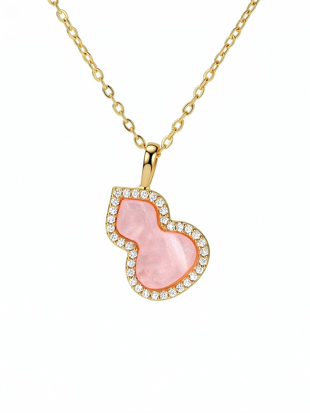 Women's necklace with rhinestone and openwork pendant, light luxury style