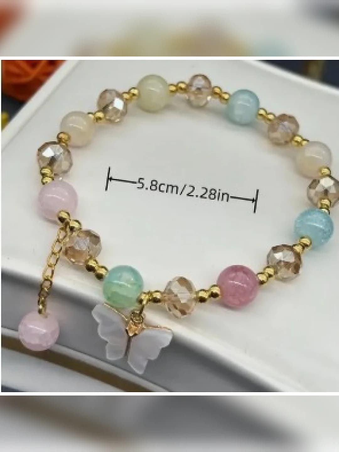 Multicolour Crystal Sheet Butterfly Bracelet