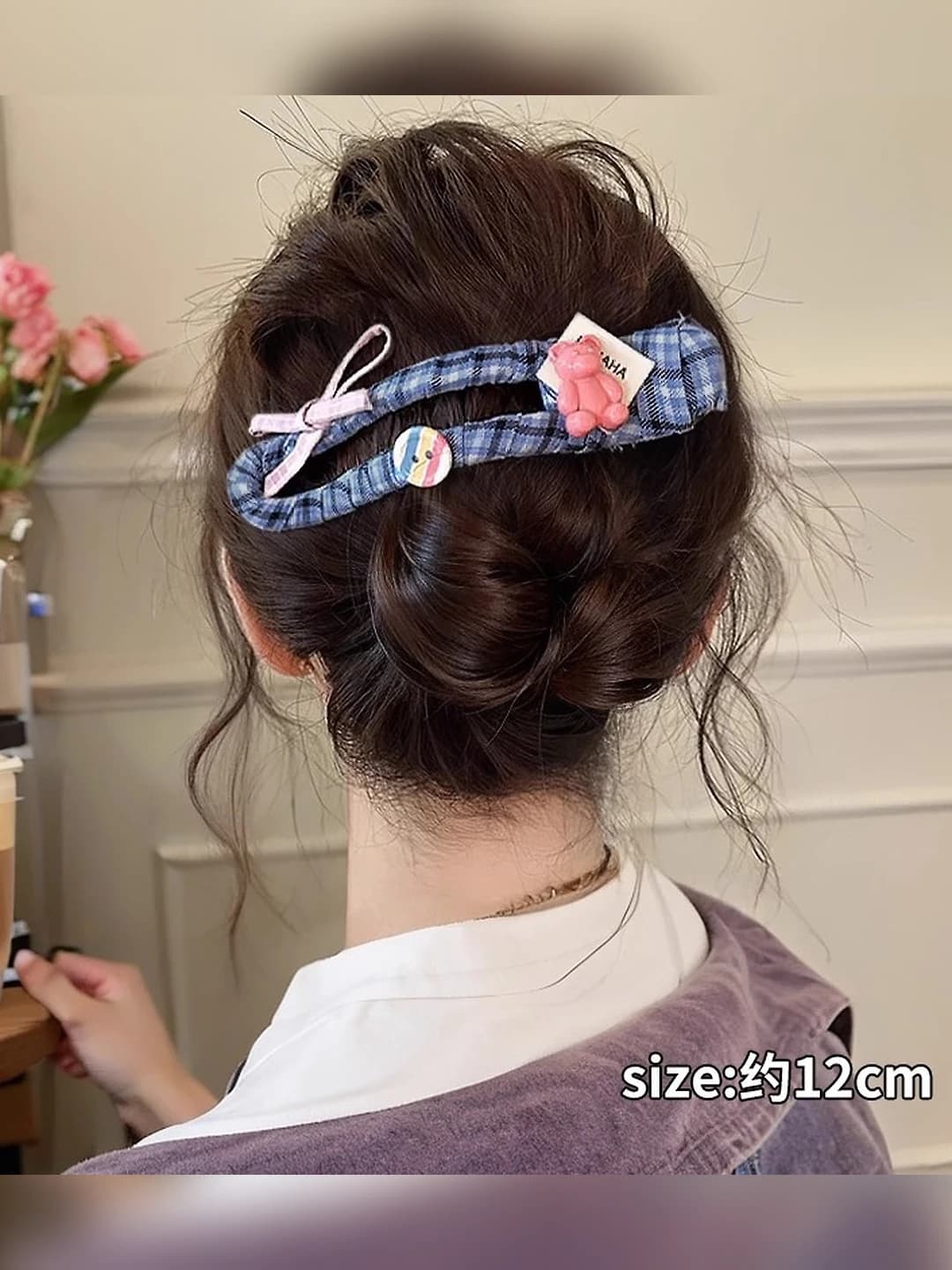 8# Light blue & pink bear clip