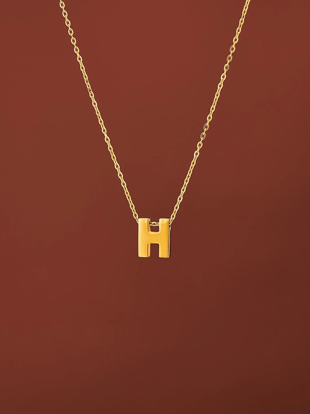 Женская цепочка-лоцк с буквой H из титановой стали с покрытием 18K