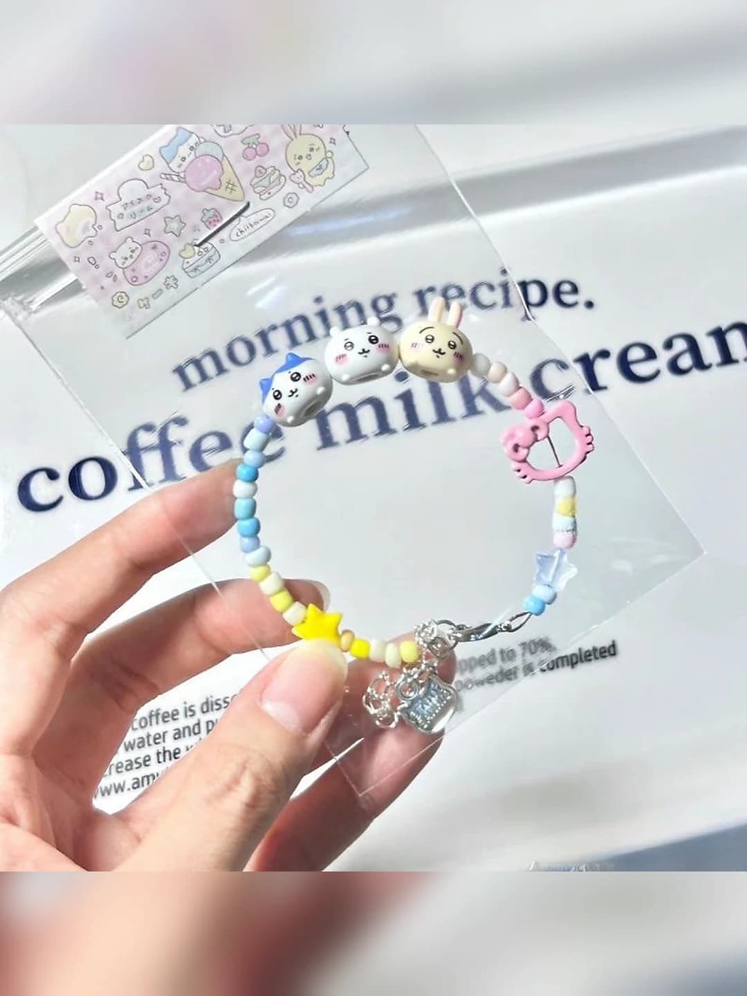 Women's bracelet: handmade, mixed materials, colorful beads, cartoon characters, Japan-Korea style, fresh and sweet design element