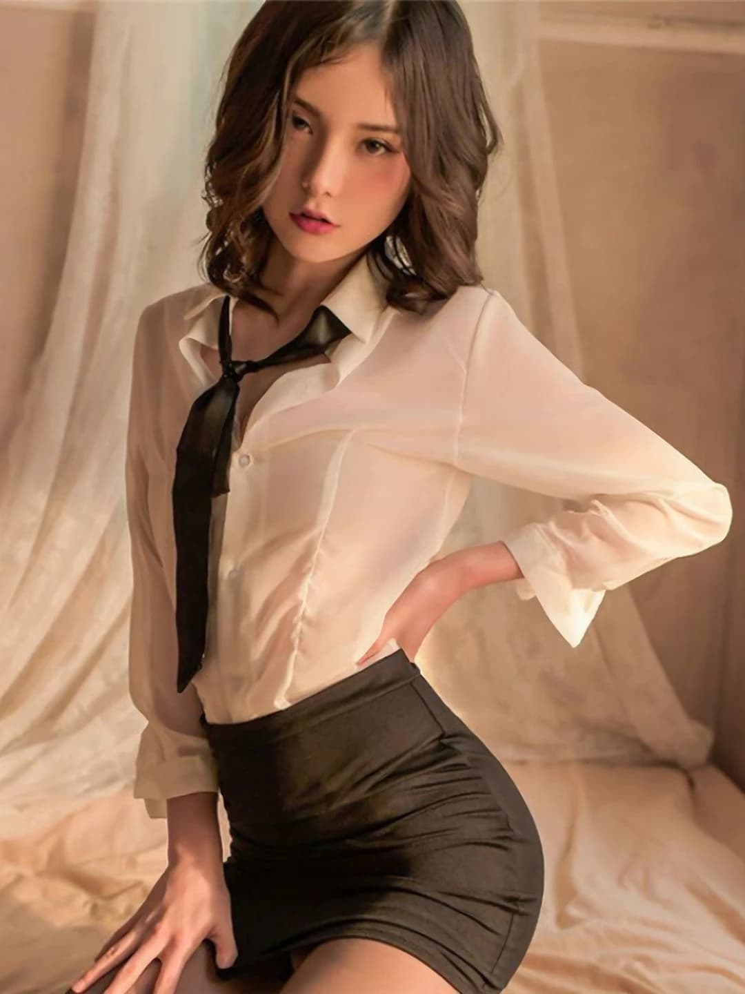 Top+Skirt+Tie+Underwear