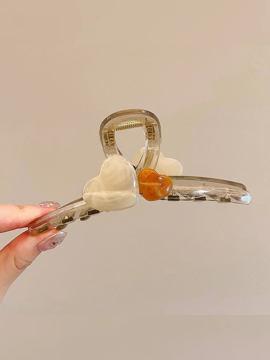 4# (Большой) Молочный прозрачный сердечко зажим 12.5cm