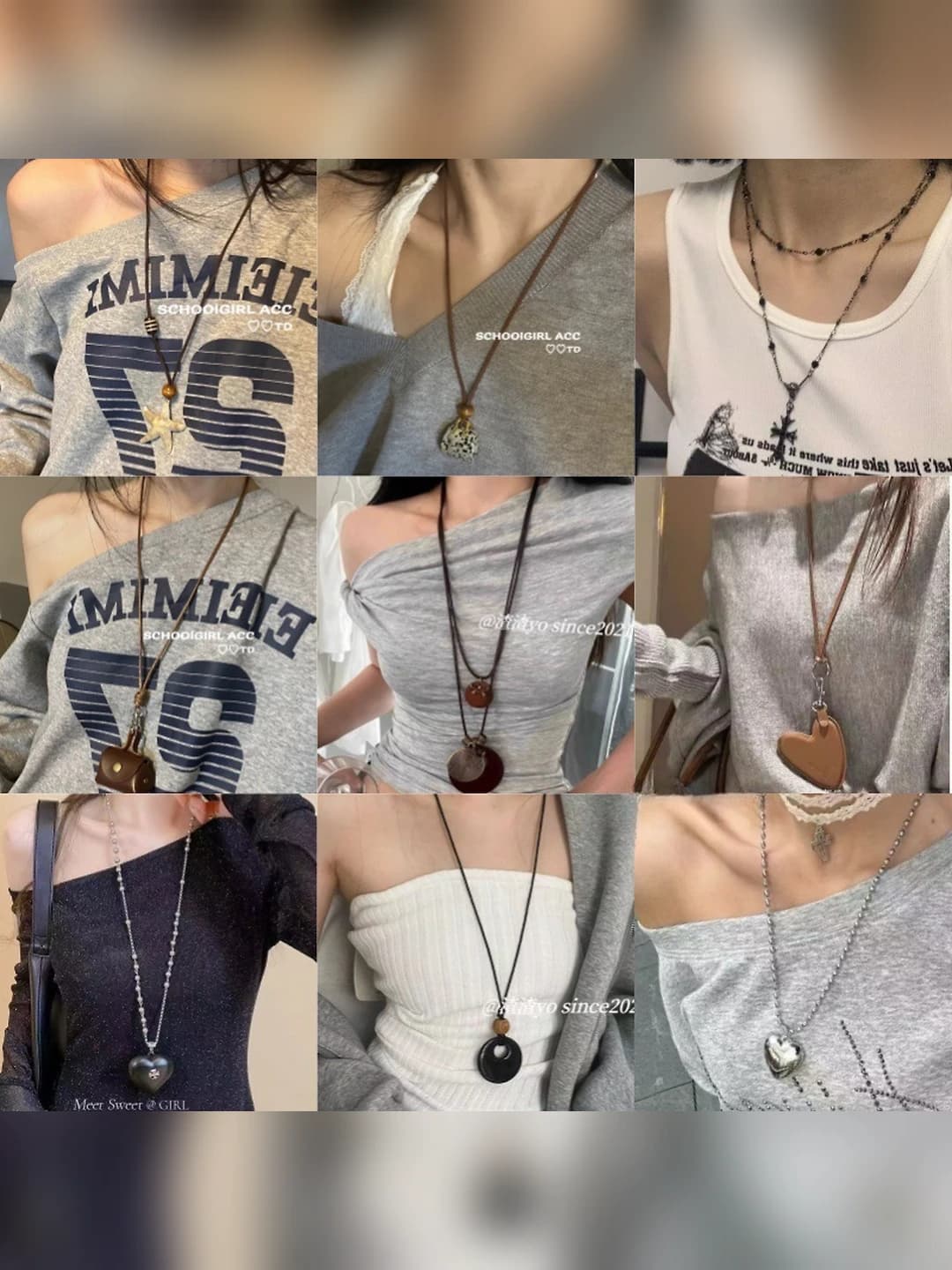 Women's long retro Korean style sweater chain with design element