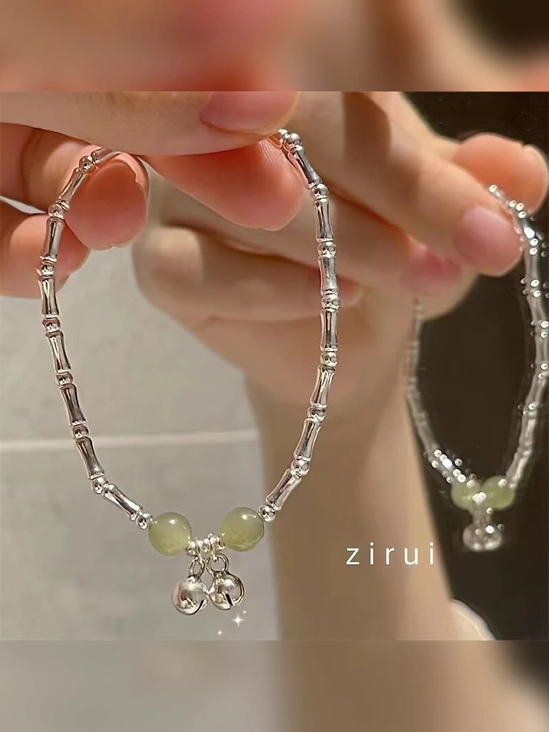 Бамбуковый браслет с двумя точками #SZ394