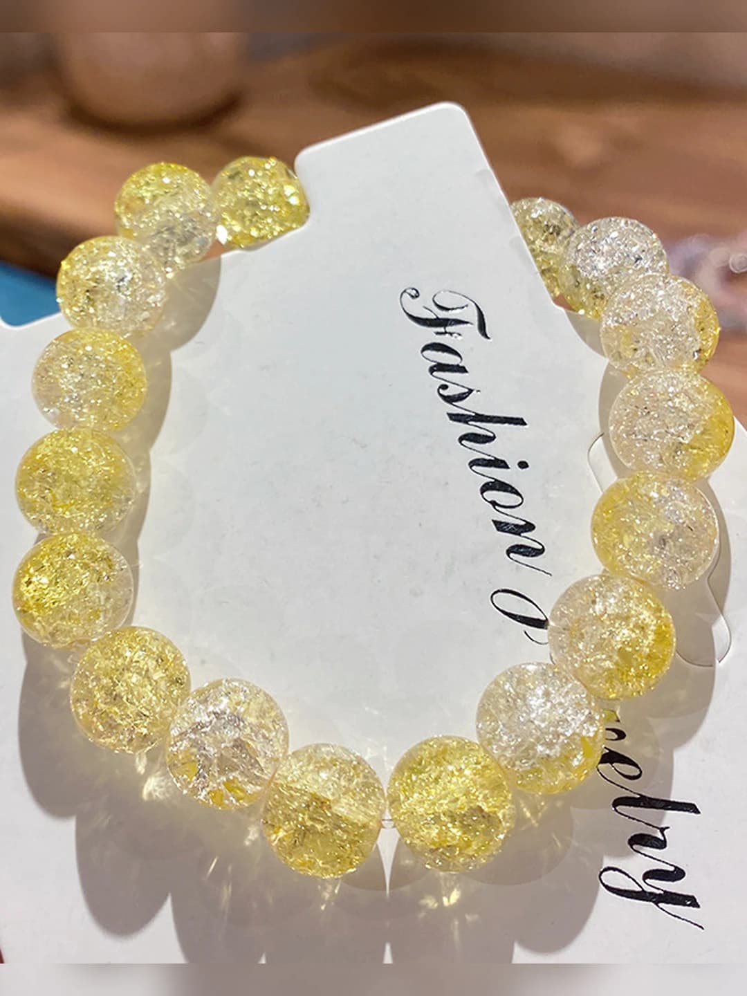 Yellow two-tone glass bracelet