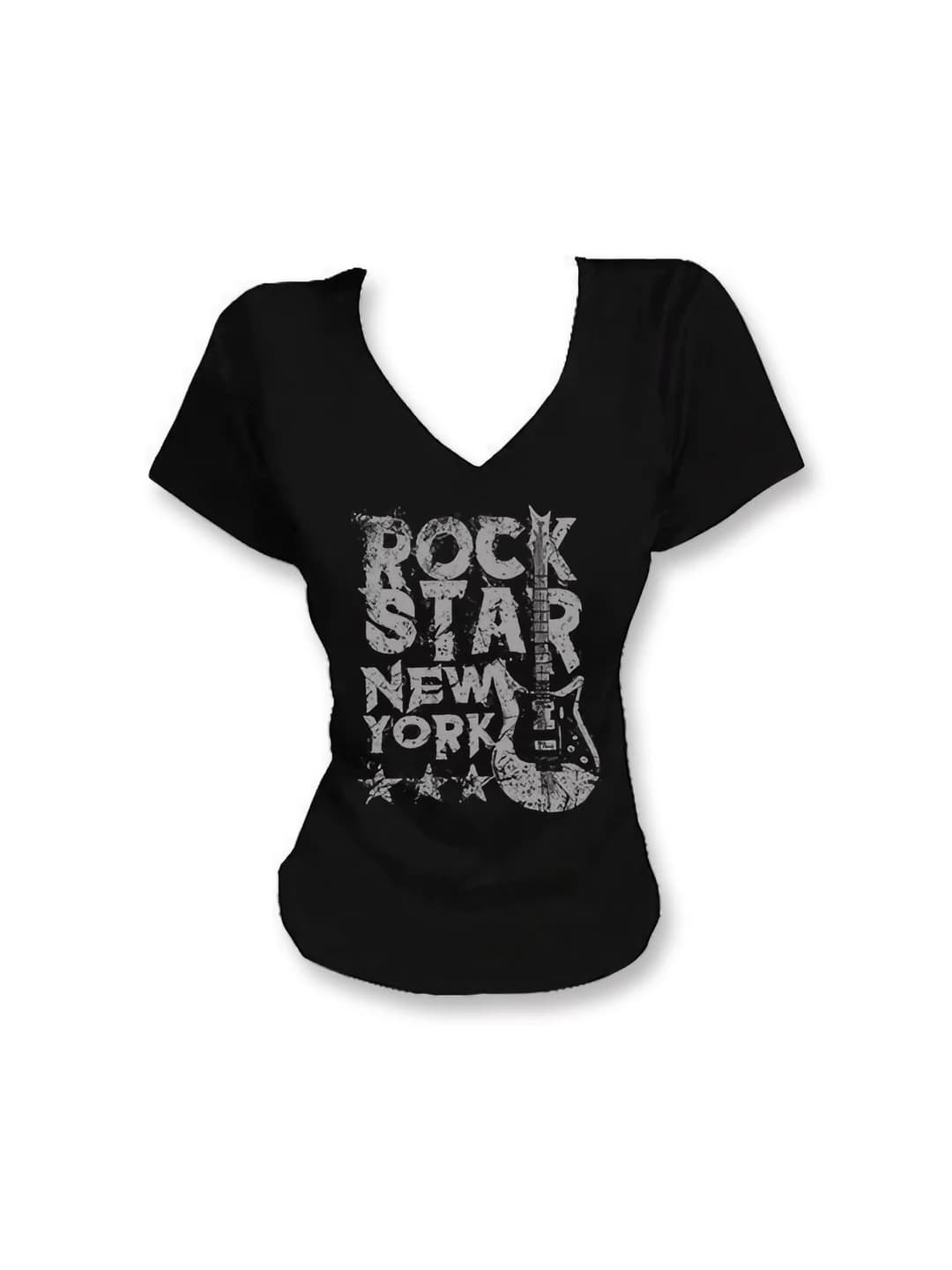 V-neck print black
