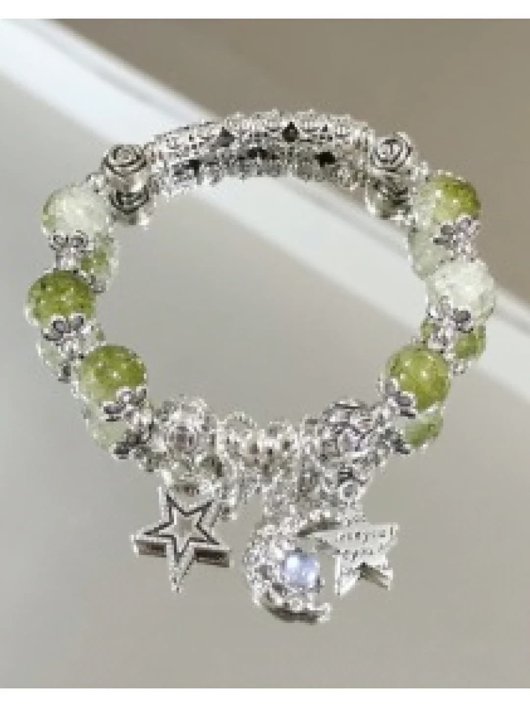 Dark Green Star-Moon Curved Bracelet