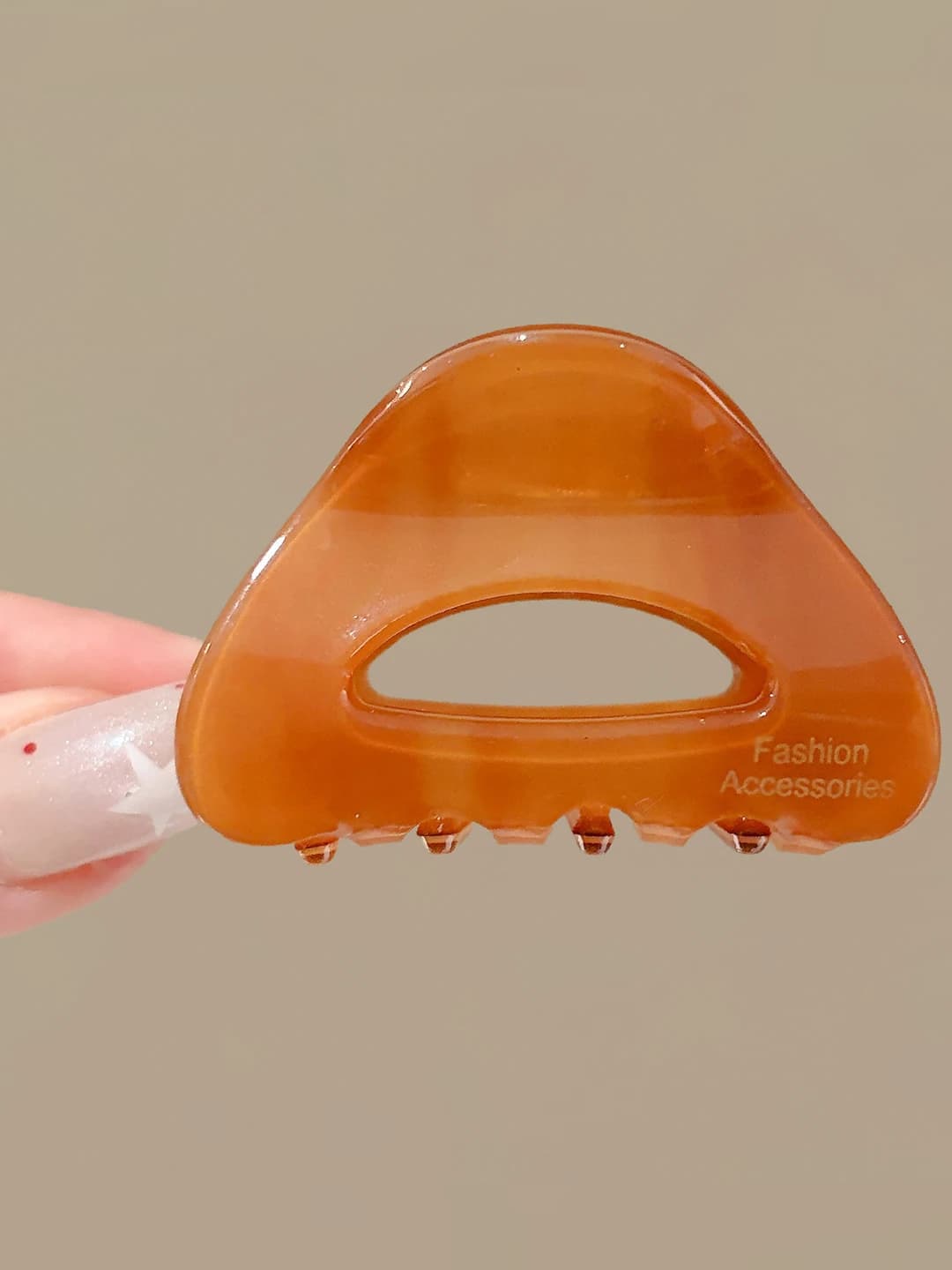 4# Asetat kichik qisqich, amber, ~5 cm