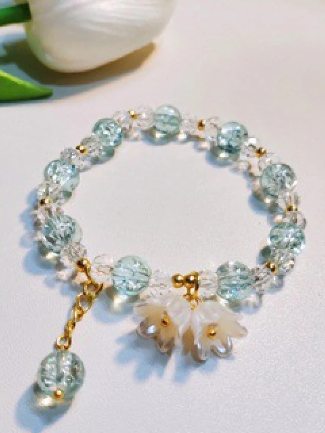 Light blue beaded bracelet