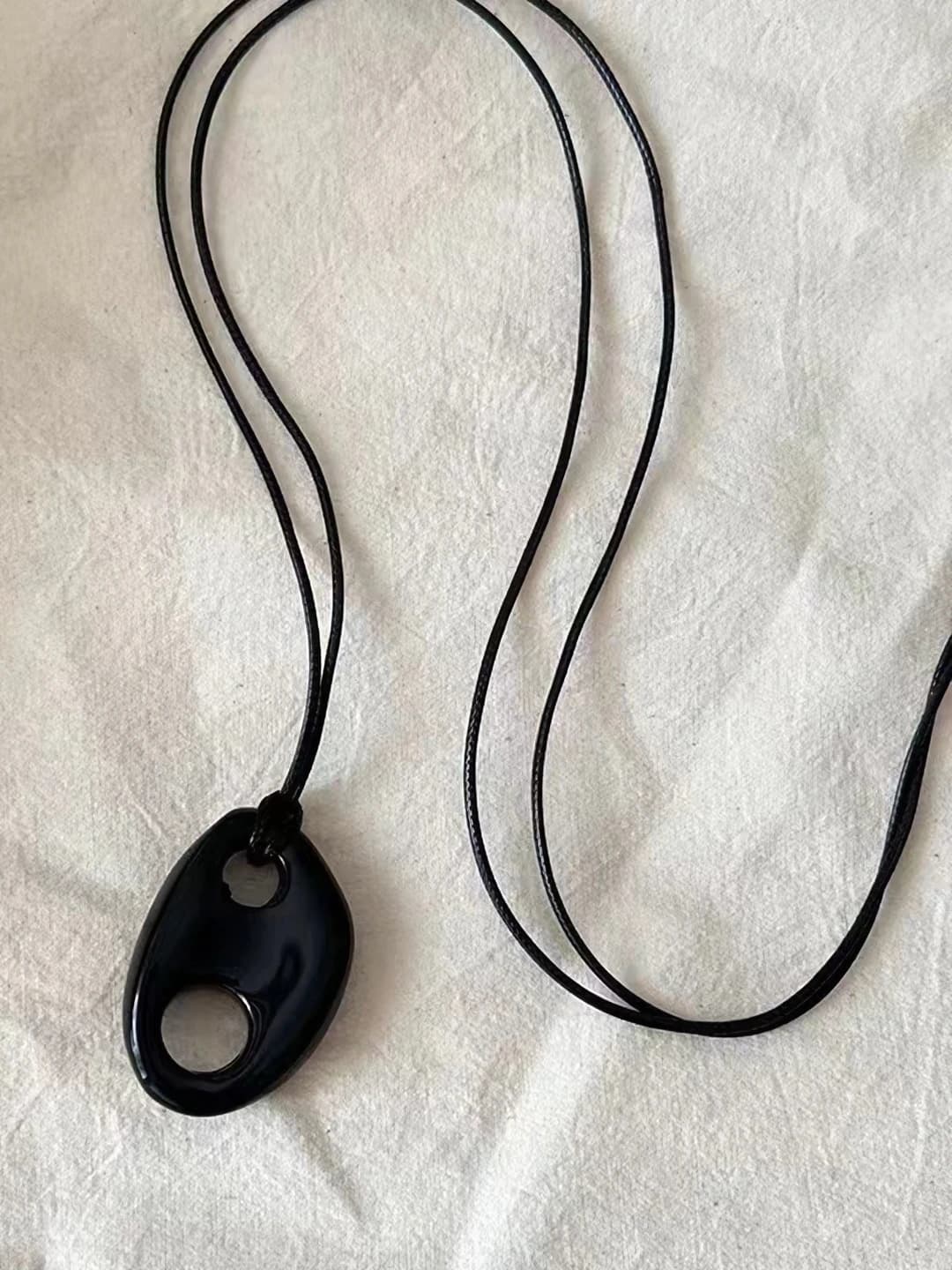 Black pig nose necklace