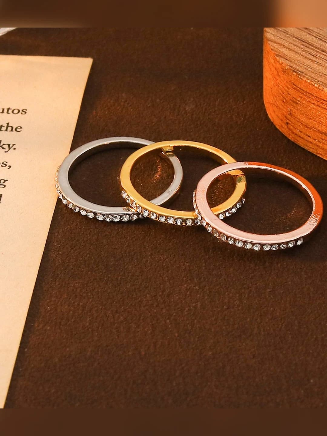 Women's rings in simple style, alloy, U-shape, circular design element
