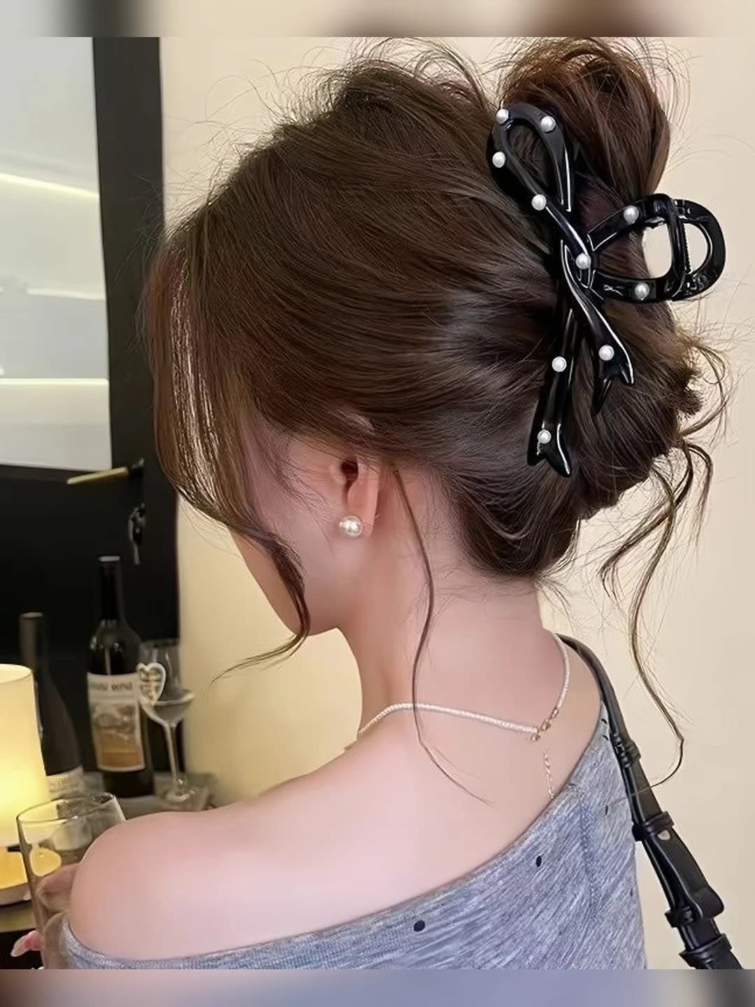 Black with white dots ribbon