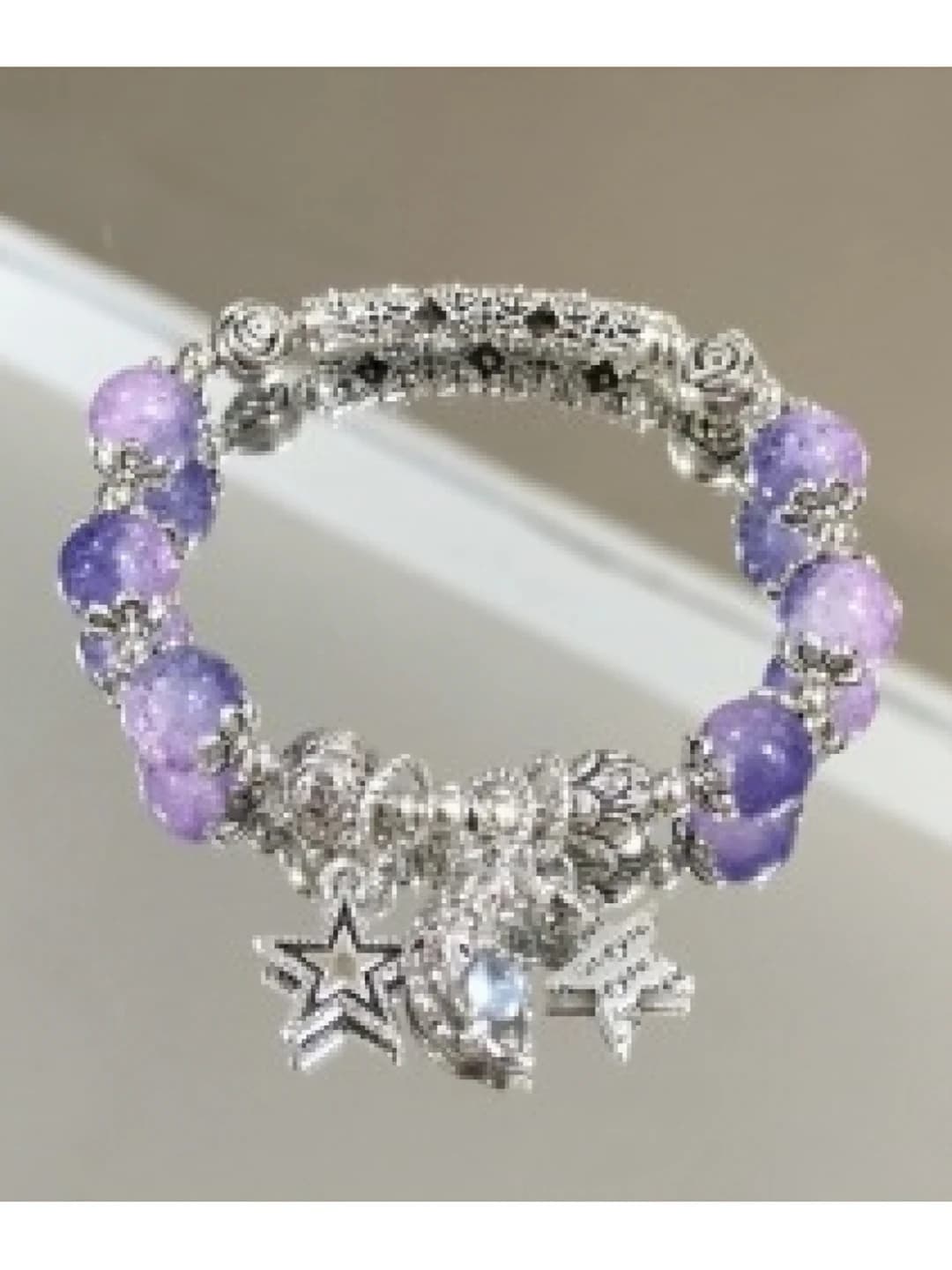 Purple Star-Moon Curved Bracelet