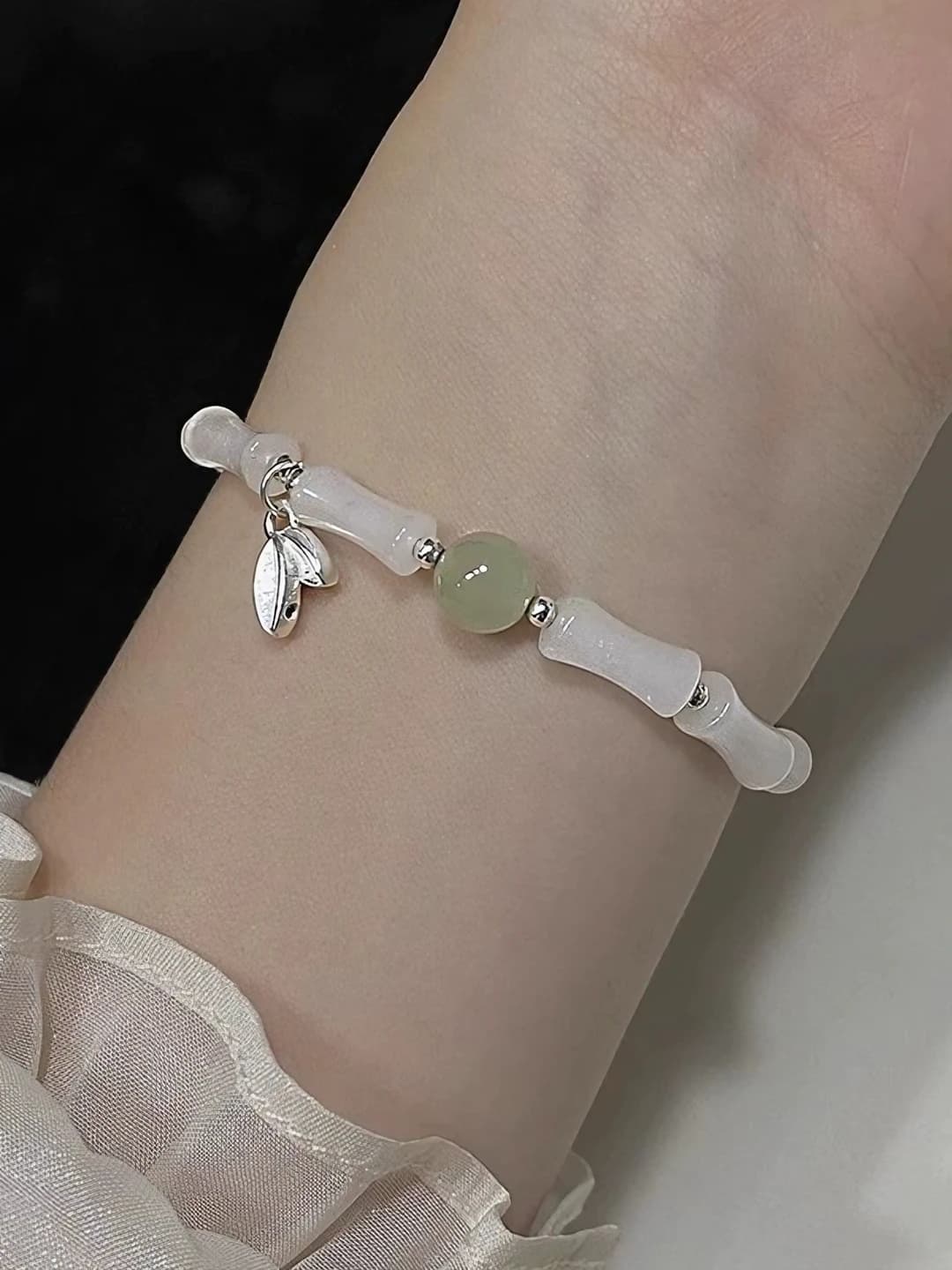 White bamboo bracelet