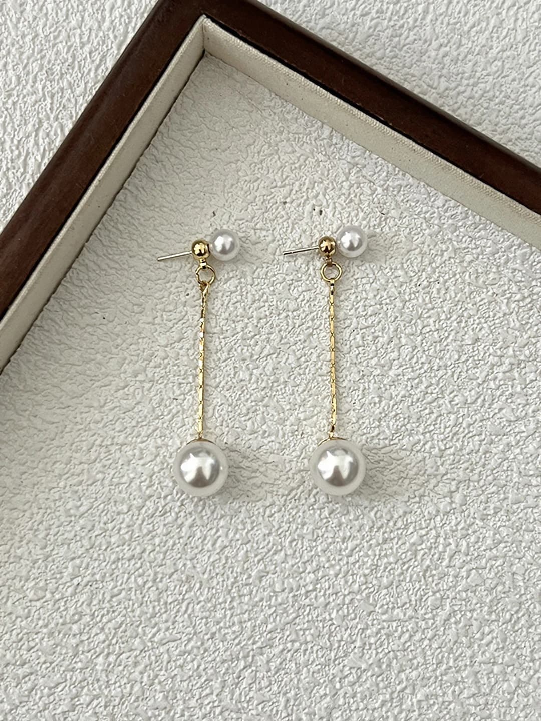 Women's long, cute, ethereal, light luxury, pearl, face-slimming, gold chain, tassel, versatile earrings