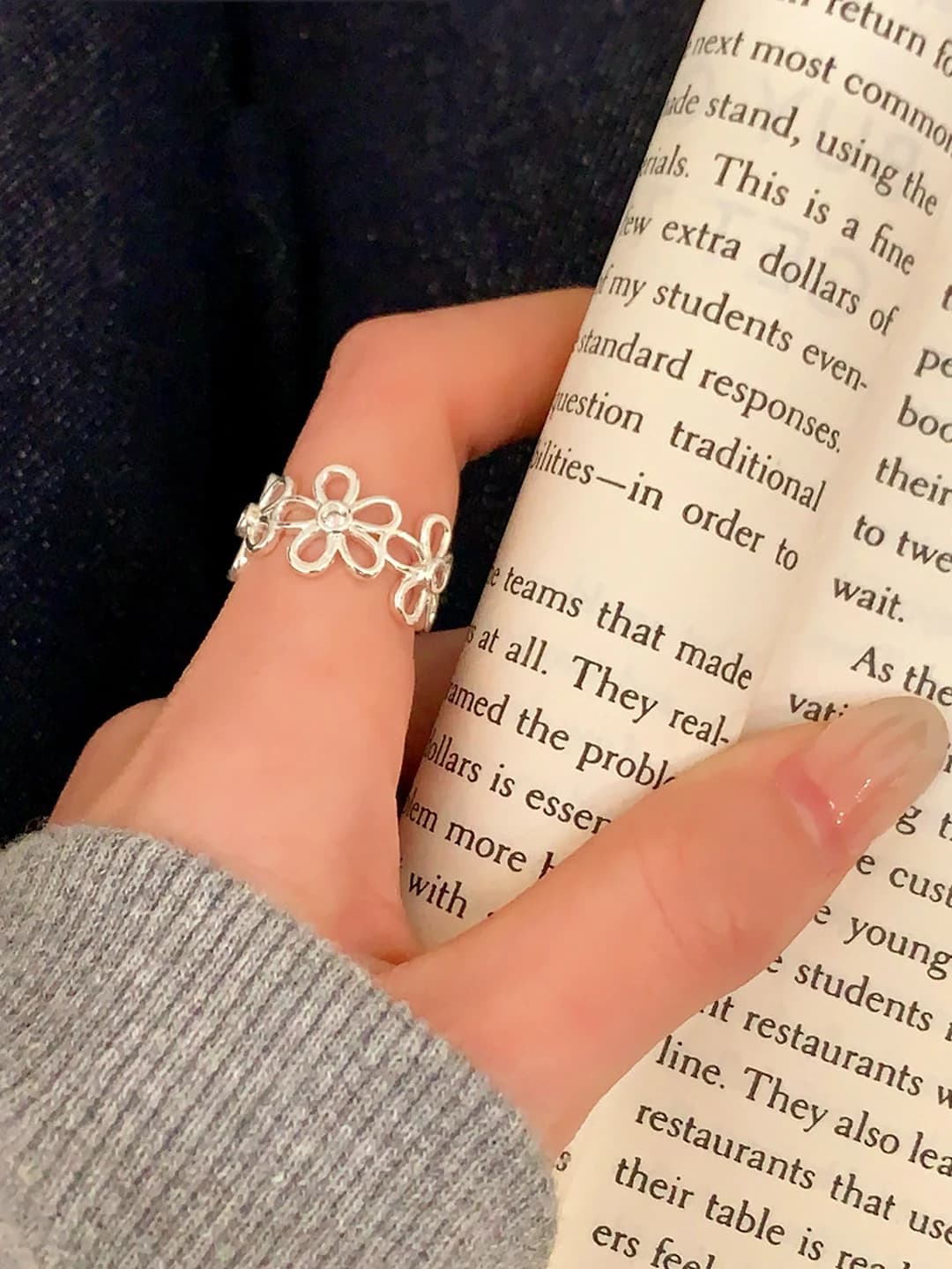 Silver cut-out ring