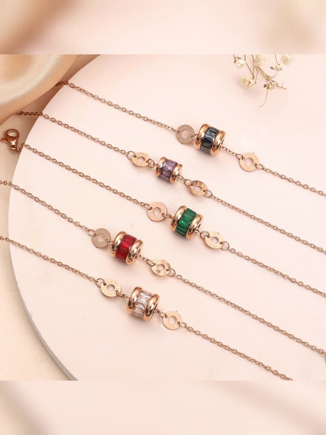 Women's titanium steel bracelet, rose gold, non-fading, new Chinese style design element
