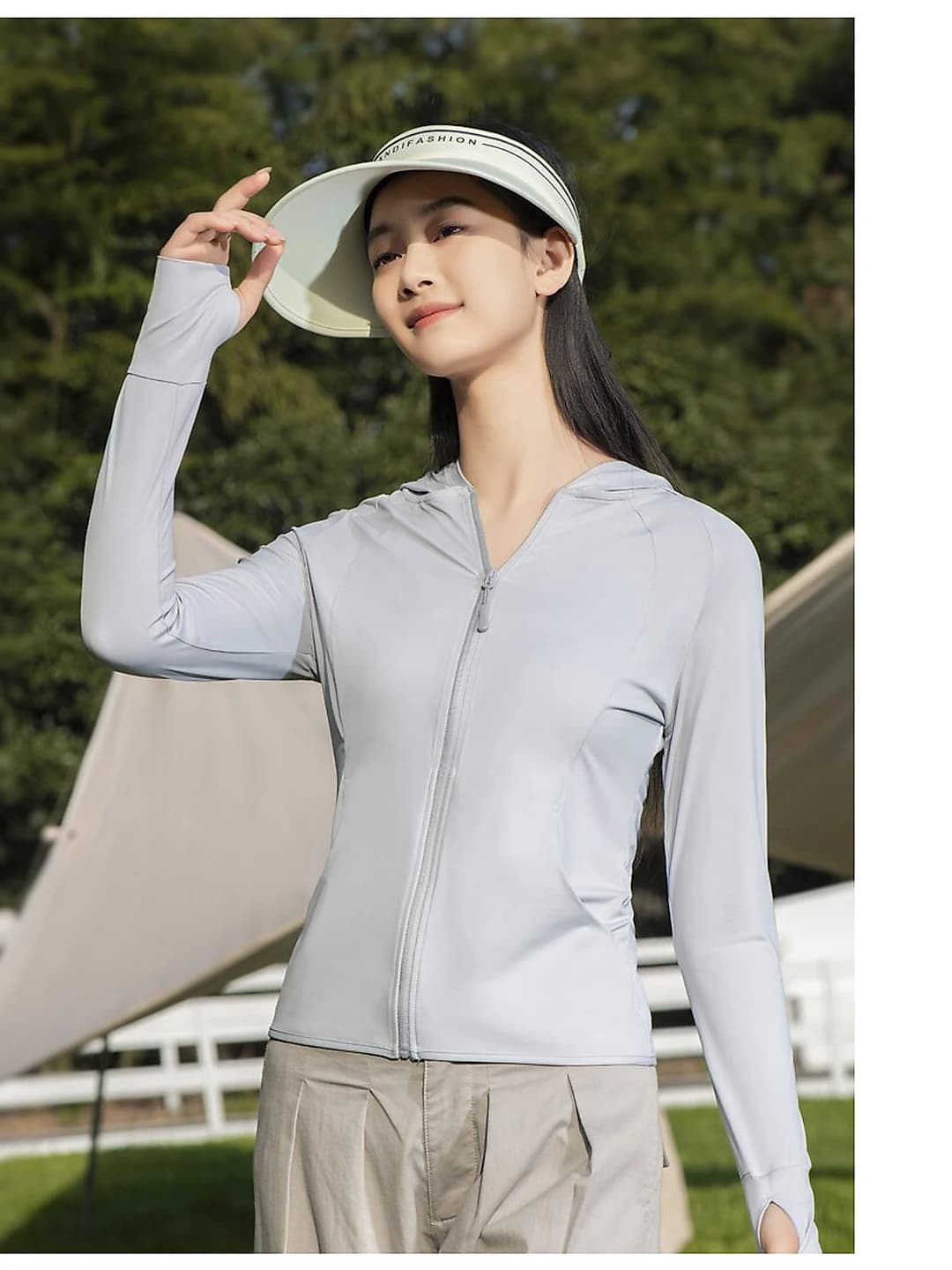 Women's 2026 summer thin quick-dry breathable sun-protective ice-silk fabric sports jacket