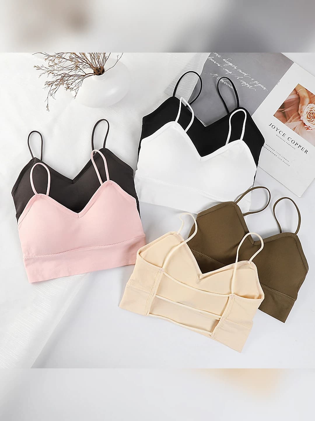 Women's seamless strapless bra top with open back, sports, underwear