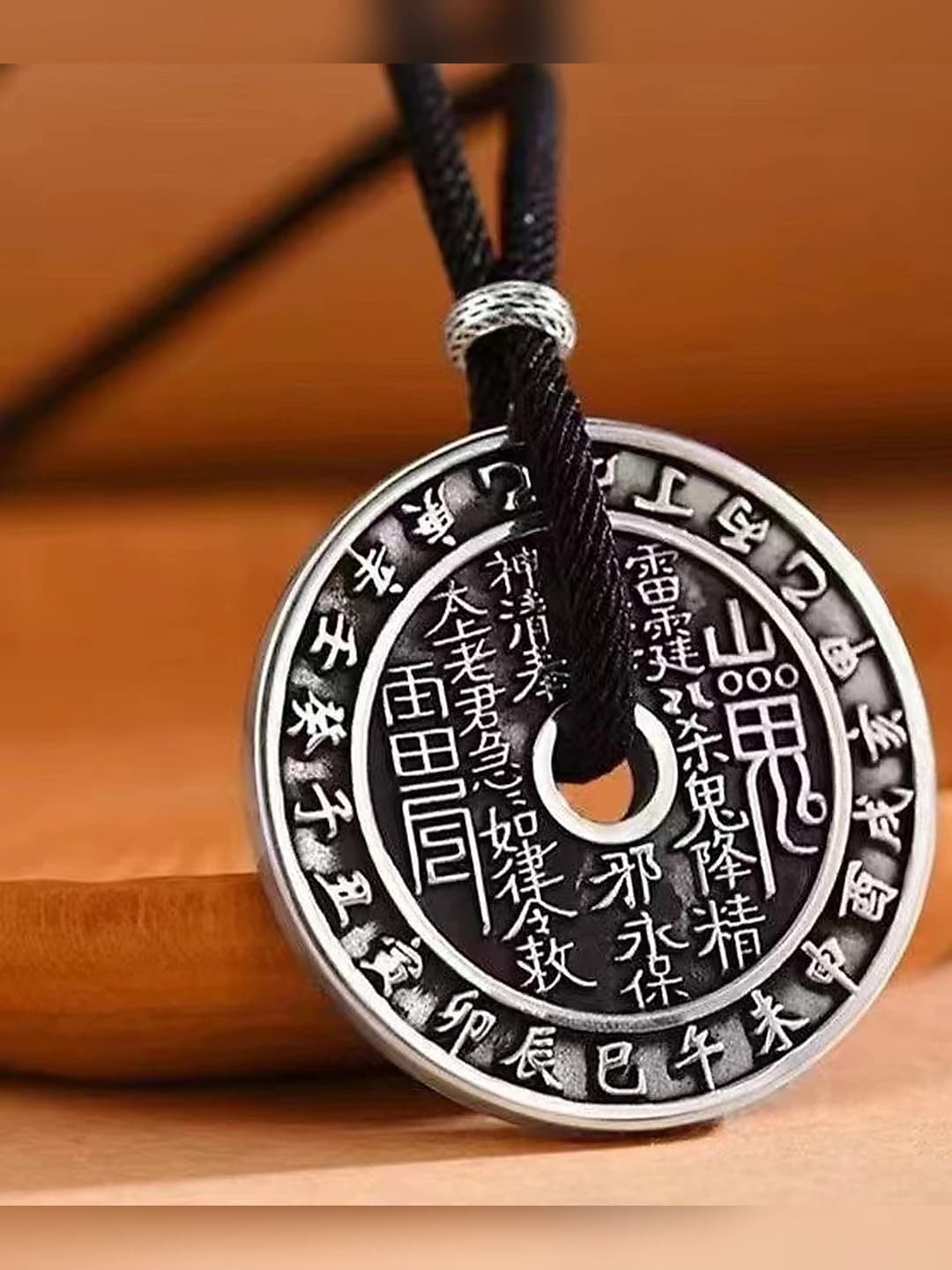 Thickened retro s999 silver-plated coin pendant, men's and women's