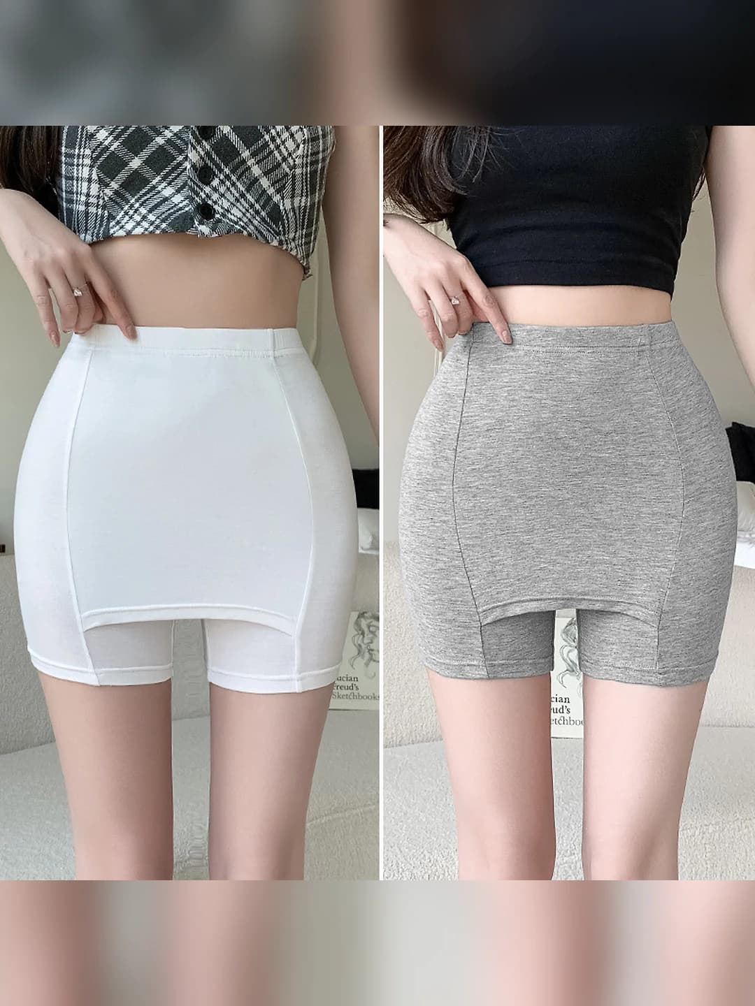 White + grey, 2 pc