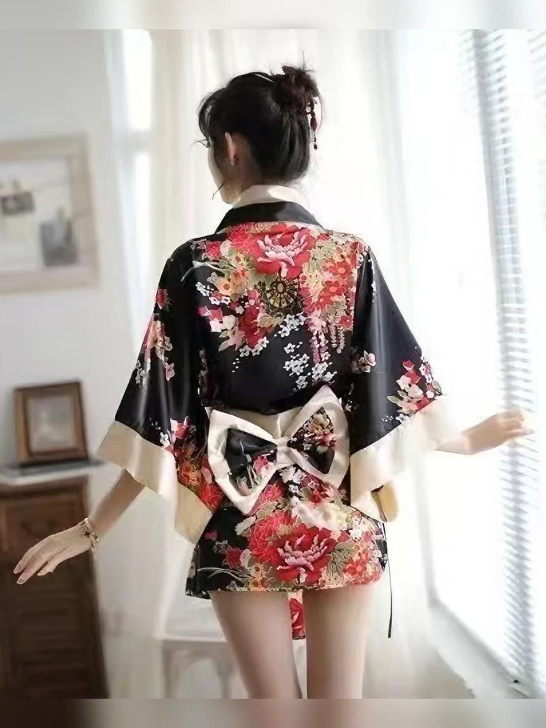 Black [robe + belt + t]