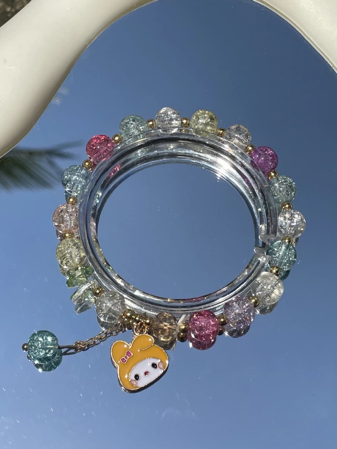 To'q sariq Melody rang-barang kristal bangle