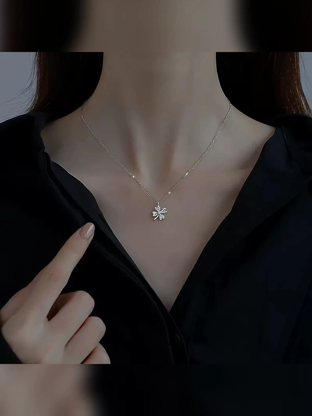 Lucky four-leaf clover necklace