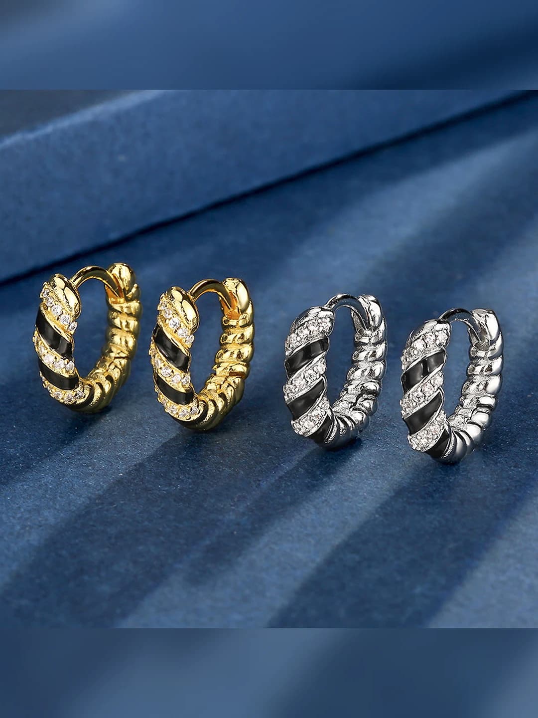 Women's earrings in Korean style with full diamond coverage