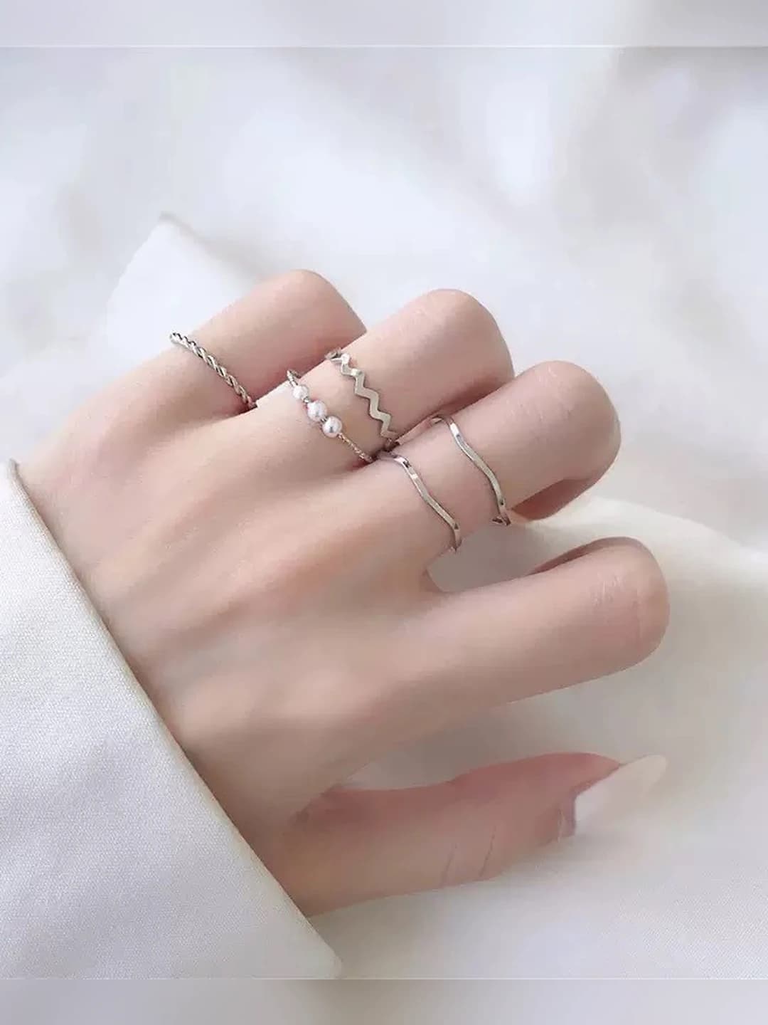 M1109 Silver ring set (5 pcs)