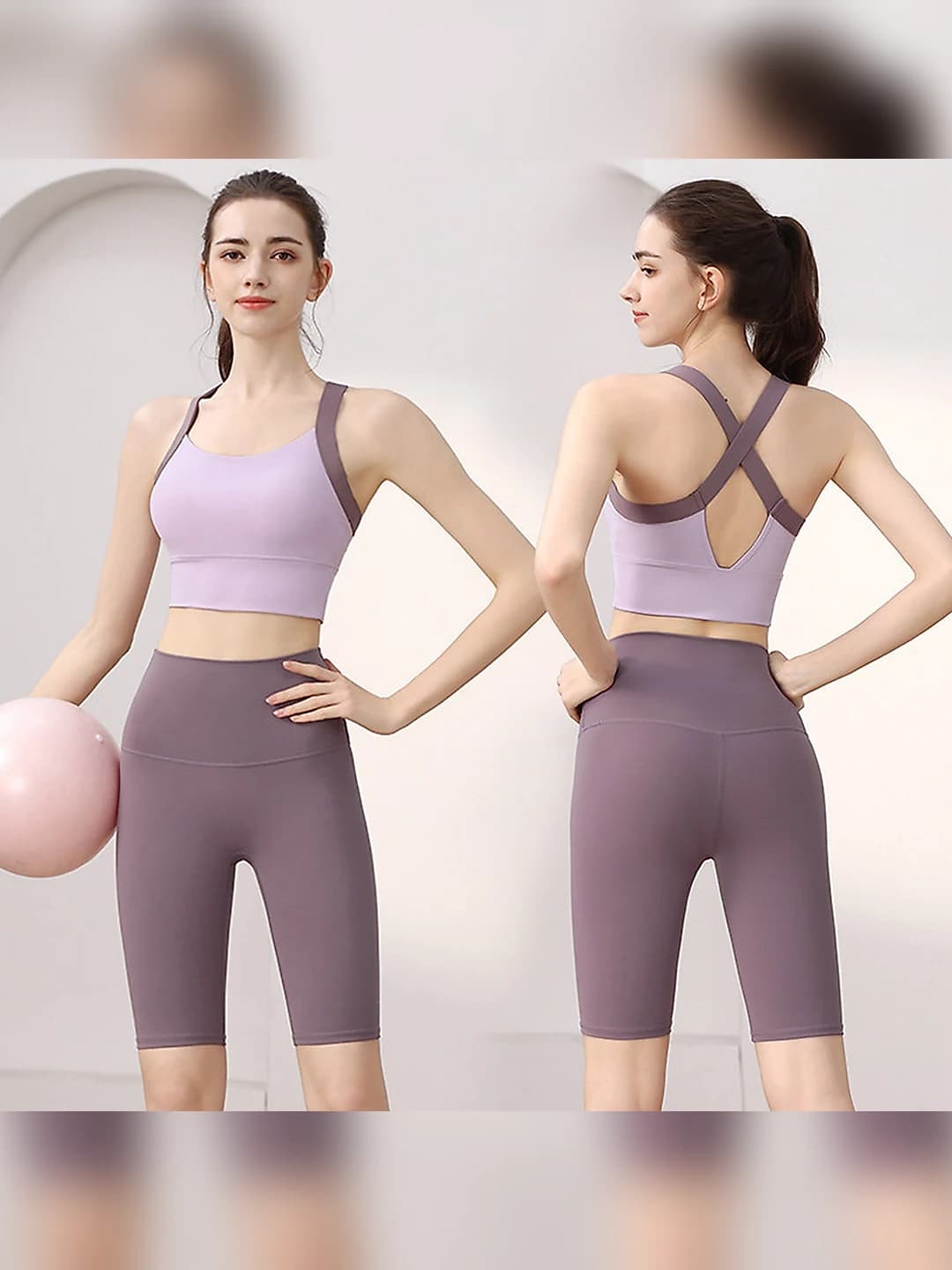 Women's 2026 summer sports set: quick-dry tank top and knee-length shorts, sleeveless, casual style