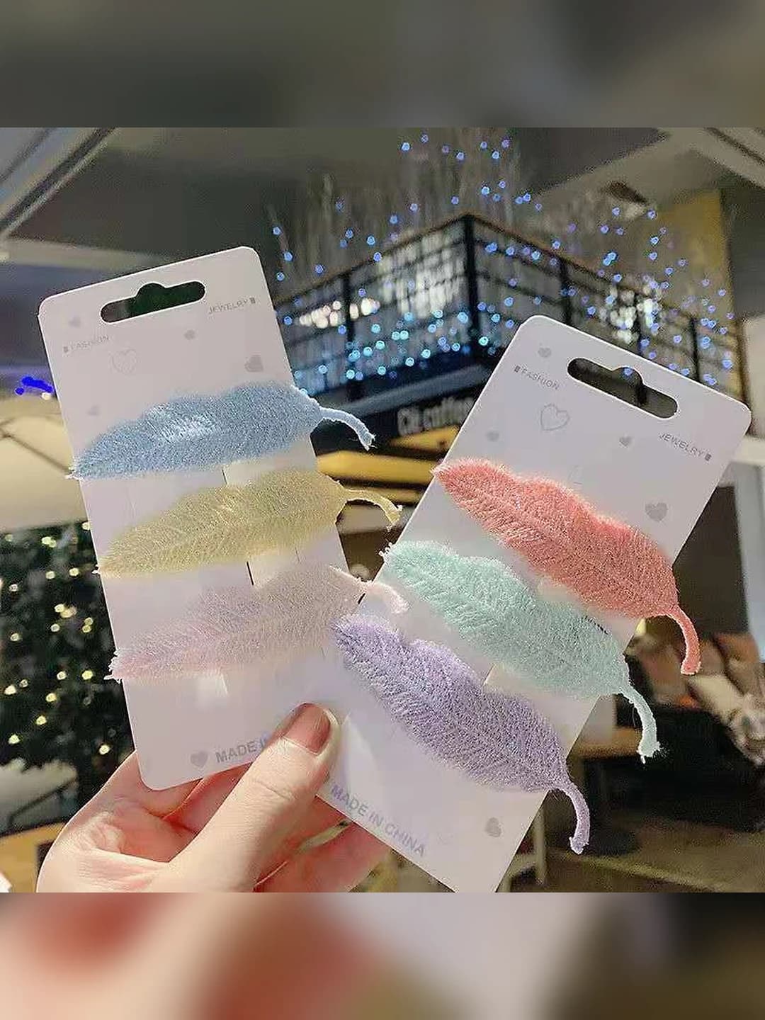 Women's hair clips and combs: BB clip in simple style, material - silk, processing technology - knitting