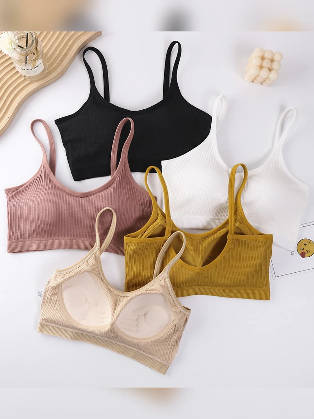 Women's plus size cotton sports bra, U-back, wire-free