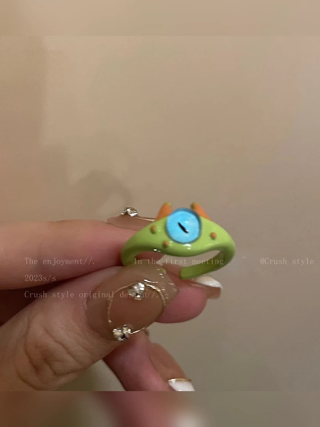 Green little monster ring
