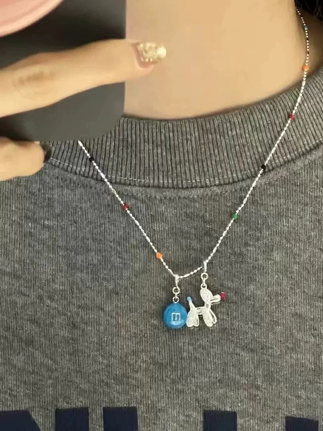 Синяя собака ожерелье