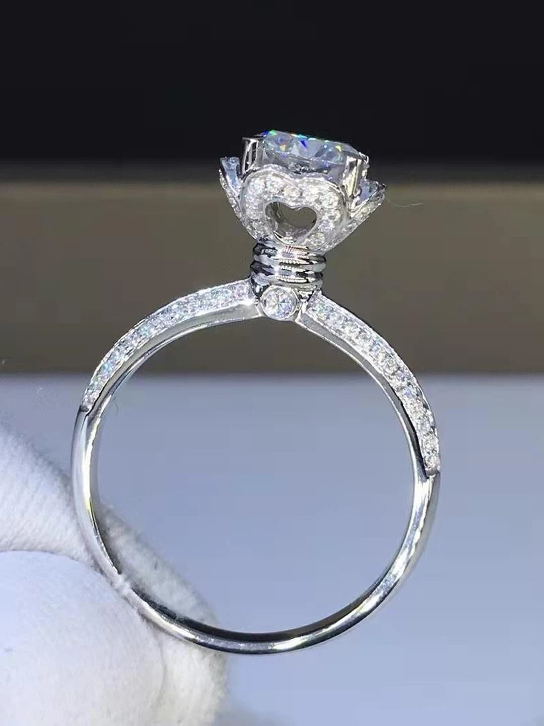 Высокая посадка, сердечко, 1 ct