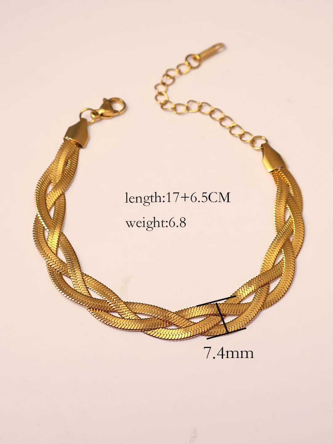 Blade bracelet, large, gold