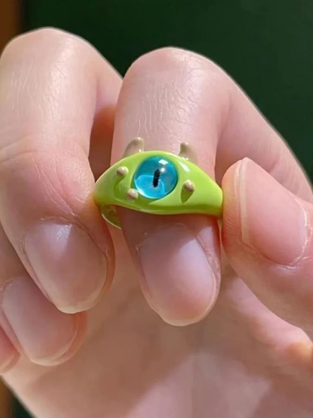 Green small monster ring