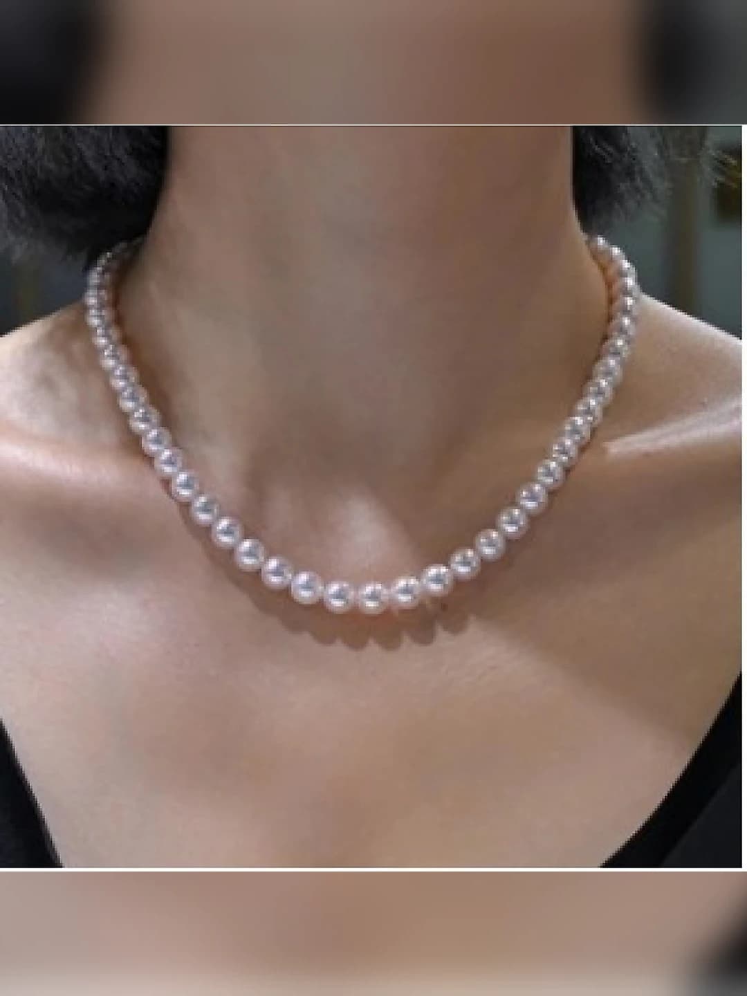 8MM белые жемчужины ожерелье