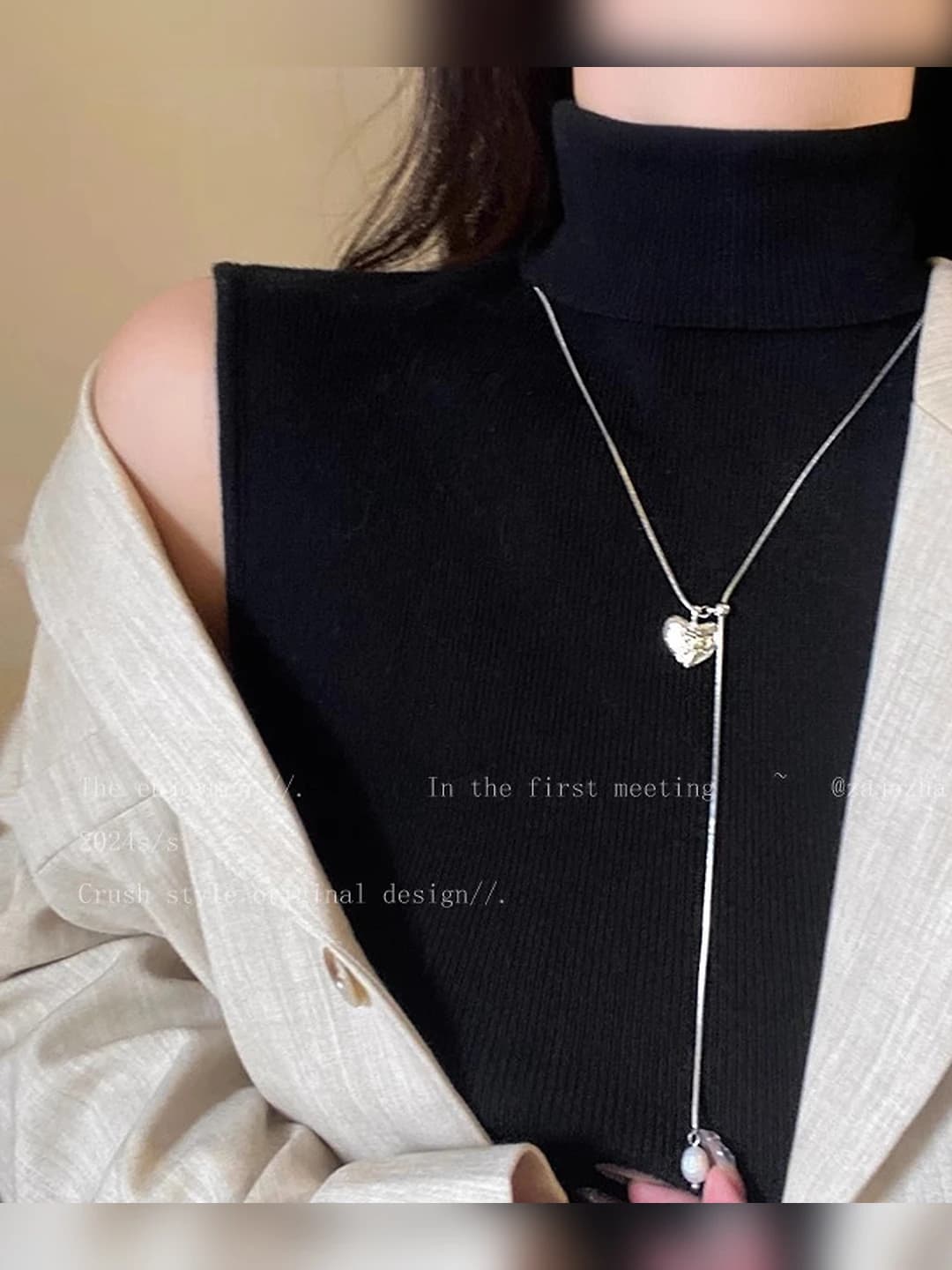 Textured heart slide chain