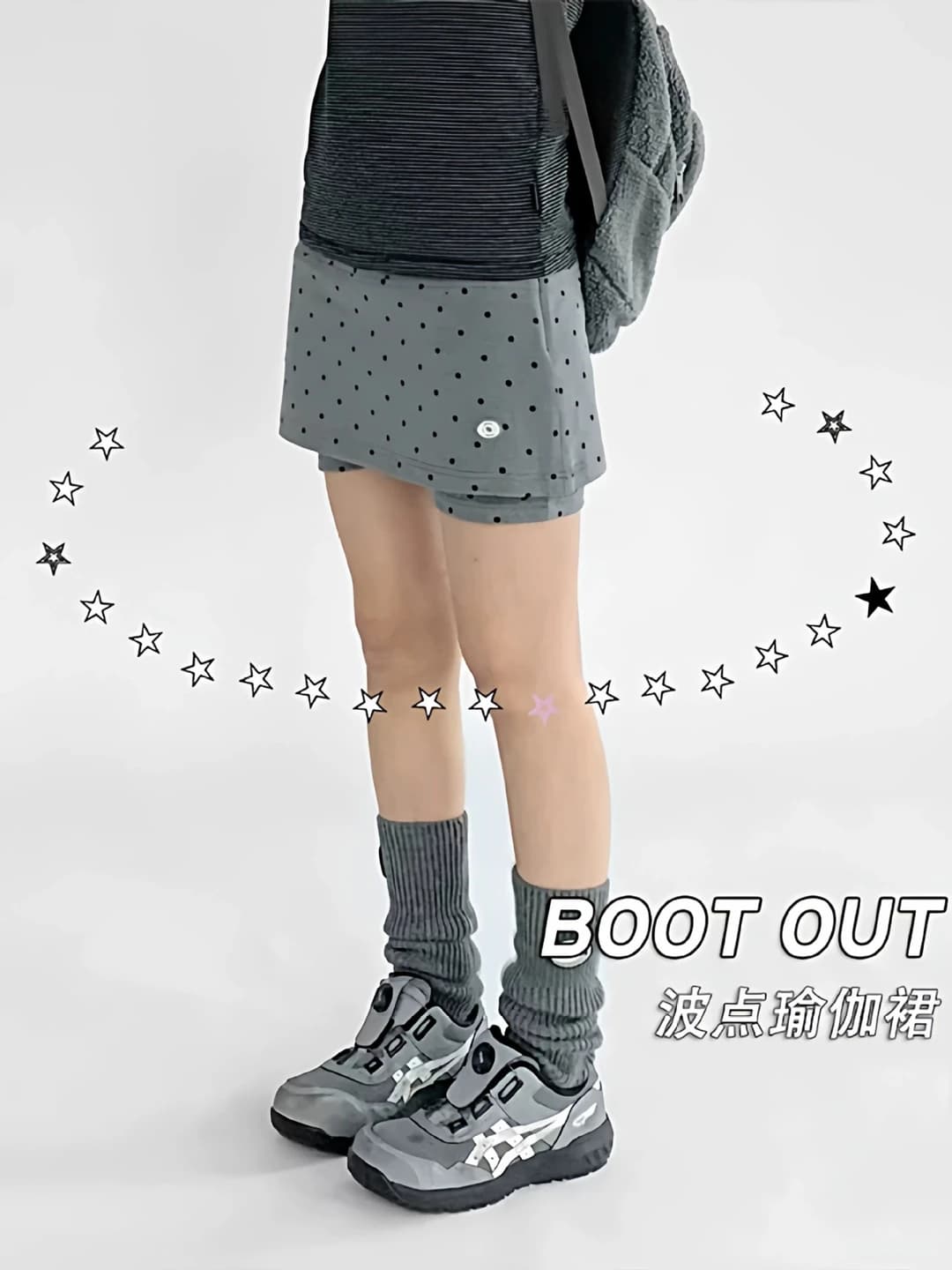 Women's straight cut stretch sports skirt with built-in shorts, low waist, slimming, polka-dot pattern, solid colour, mini skirt