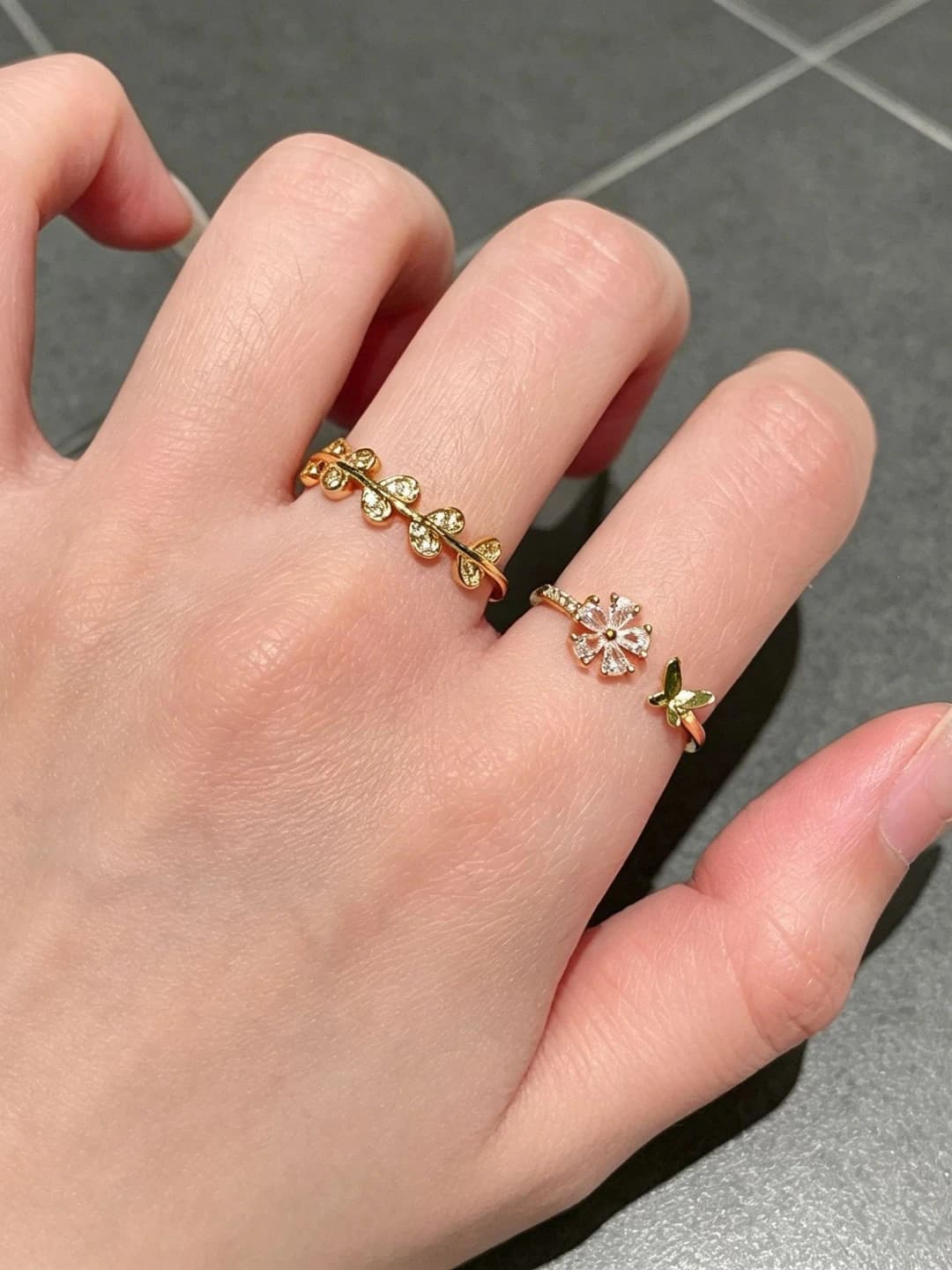 Women's light luxury ring with micro zirconia in wheat ear design