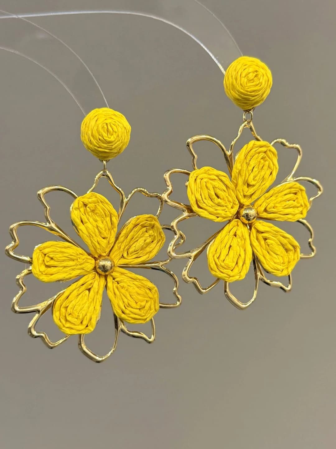 Yellow sunflower studs
