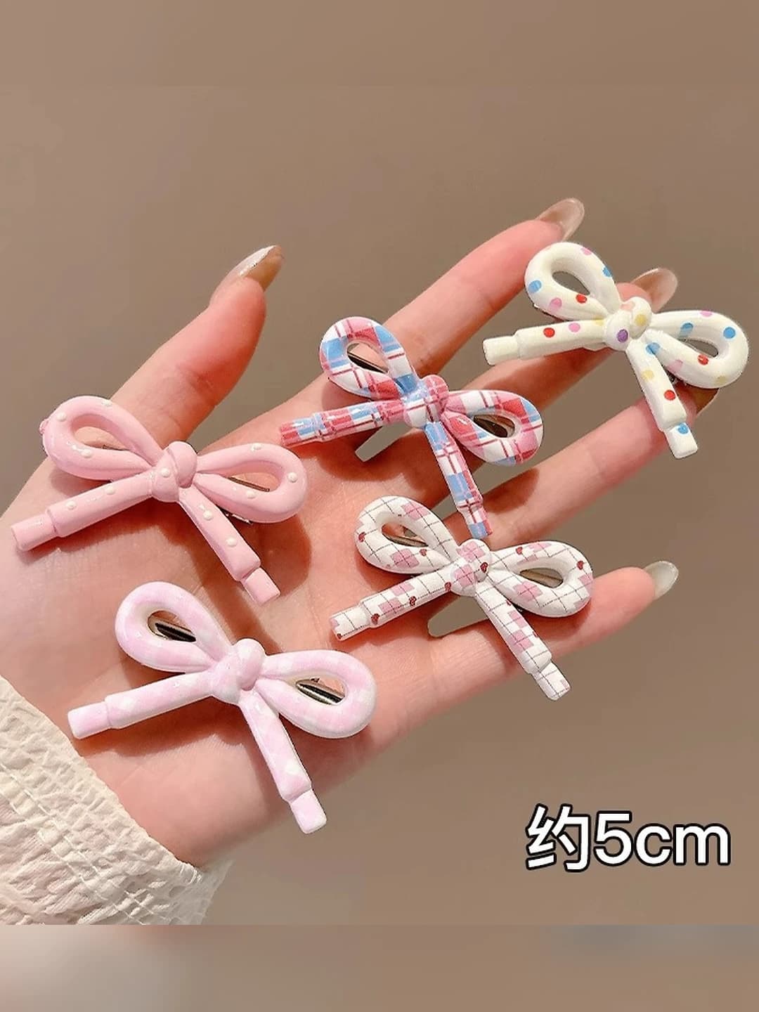 23# Pink bow, 5 pcs